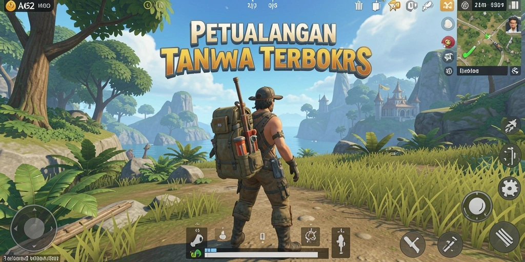 Tangkapan layar gameplay AA62 menampilkan eksplorasi dunia terbuka.