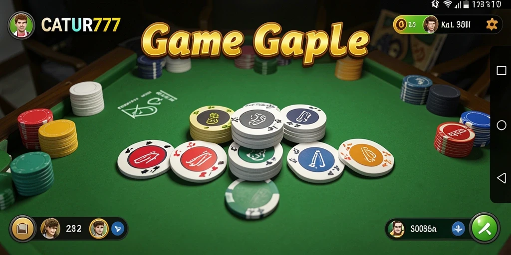 Tampilan gameplay <strong>CATUR777</strong> yang seru dan interaktif dalam permainan Gaple.