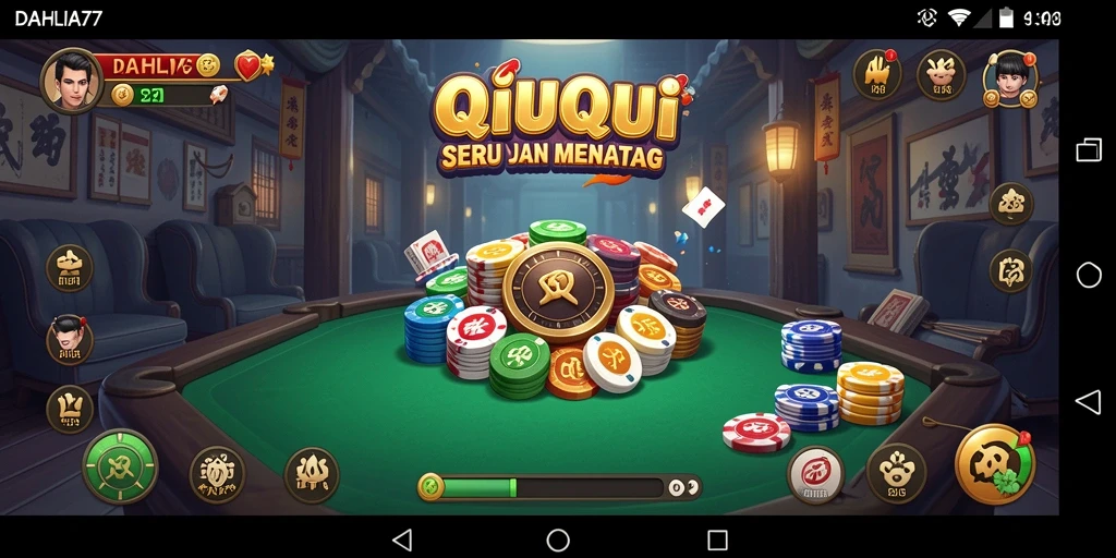 Screenshot gameplay QiuQiu DAHLIA77 yang seru dan menantang.