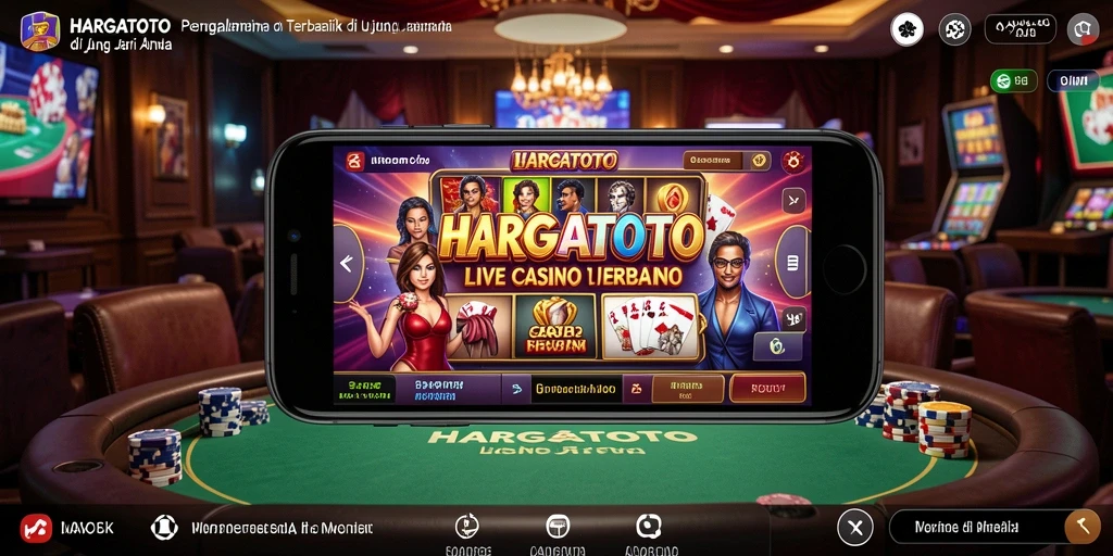 Gameplay HARGATOTO yang seru dengan dealer cantik dan interaksi langsung.