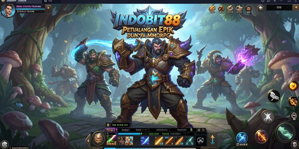Tangkapan layar gameplay INDOBIT88 menampilkan pertarungan epik antara karakter pemain.