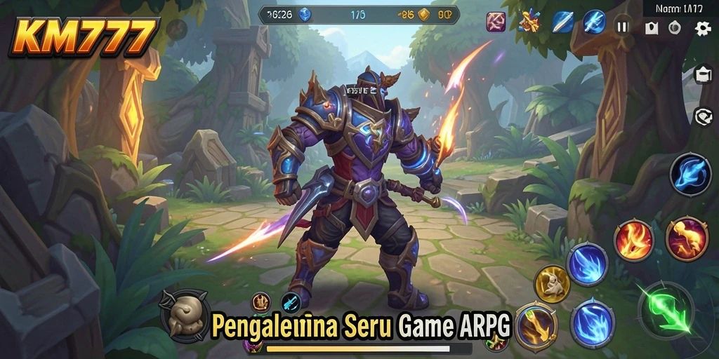 Tampilan aksi seru dalam game ARPG KM777 yang menantang.
