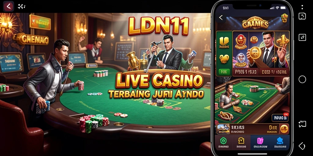 Screenshot LDN11 menampilkan dealer langsung dalam permainan yang mendebarkan.