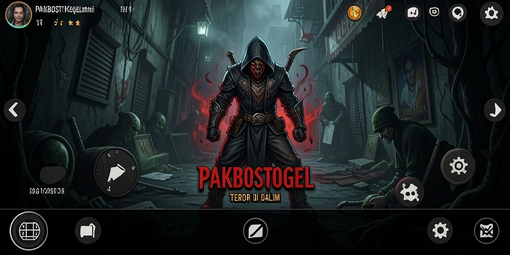 Screenshot utama PAKBOSTOGEL menampilkan momen mencekam dalam gameplay.
