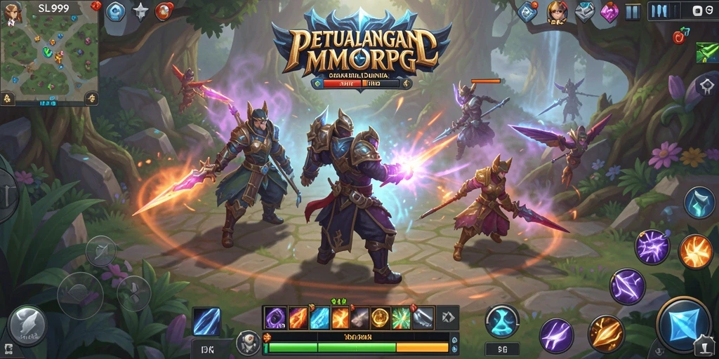 Tangkapan layar gameplay SL999 menunjukkan petualangan seru di dunia fantasi yang luas.