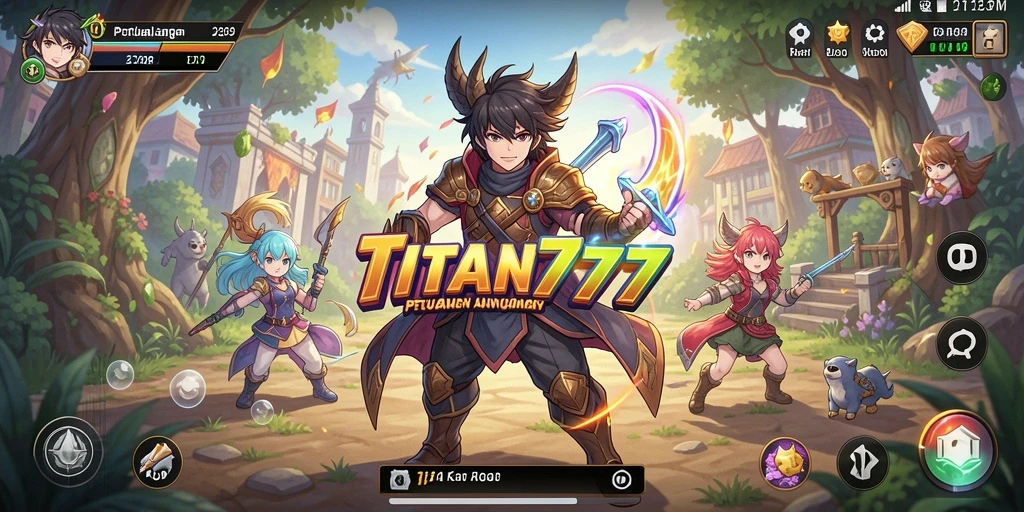 Screenshot gameplay TITAN777 menampilkan petualangan seru dalam dunia Anime.
