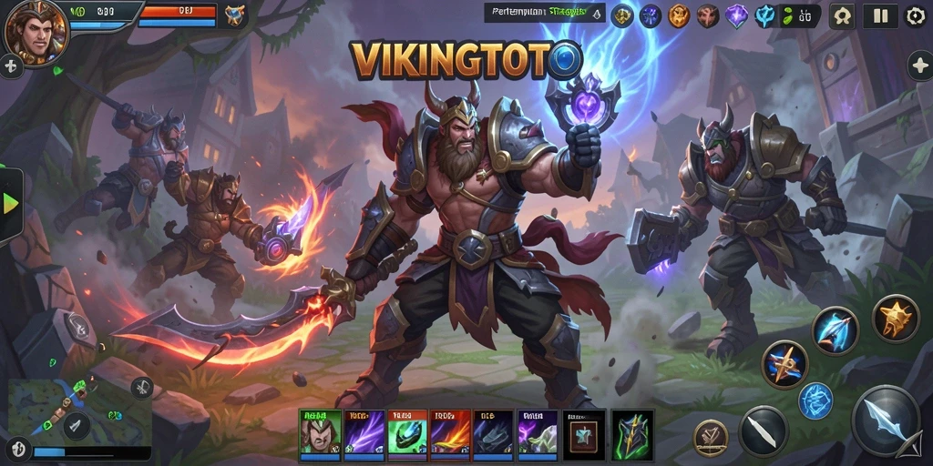 Screenshot gameplay VIKINGTOTO menampilkan aksi pertarungan yang mendebarkan.