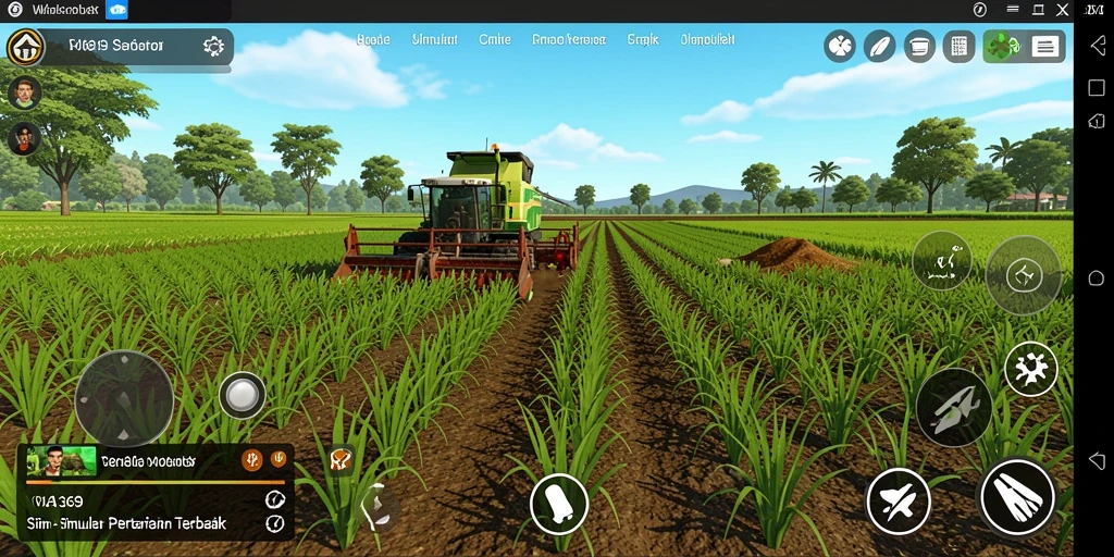 Tampilan gameplay WA369 menunjukkan aktivitas berkebun dan beternak yang seru.